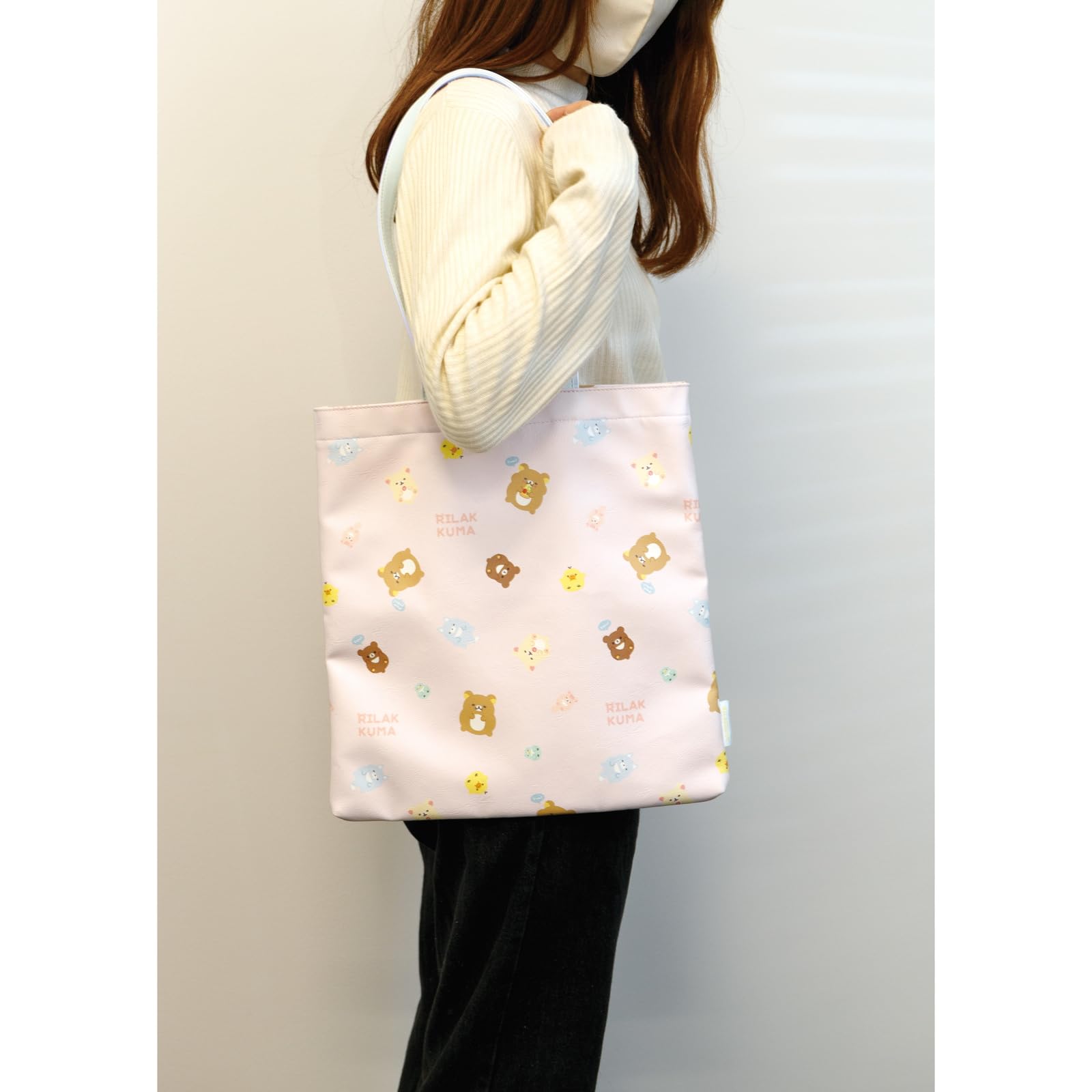 San-X Rilakkuma Full Of Mukkumaku Tote Bag Large Capacity- Japan Figure Store - #1 Bring To You The Best Japanese Goods