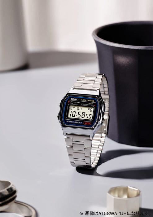 Casio Collection A164Wa-1QJH Men's Silver Watch Water Resistant Digital Timer