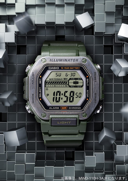 Casio MWD-110H-1AJF Men's Black Wristwatch - Genuine Collection