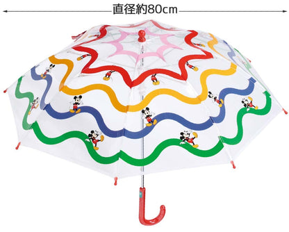 Skater Disney Mickey Mouse Kids Vinyl Umbrella 45cm Finger-Safe for Ages 5-6 UBV45-A- Japan Figure Store - #1 Bring To You The Best Japanese Goods