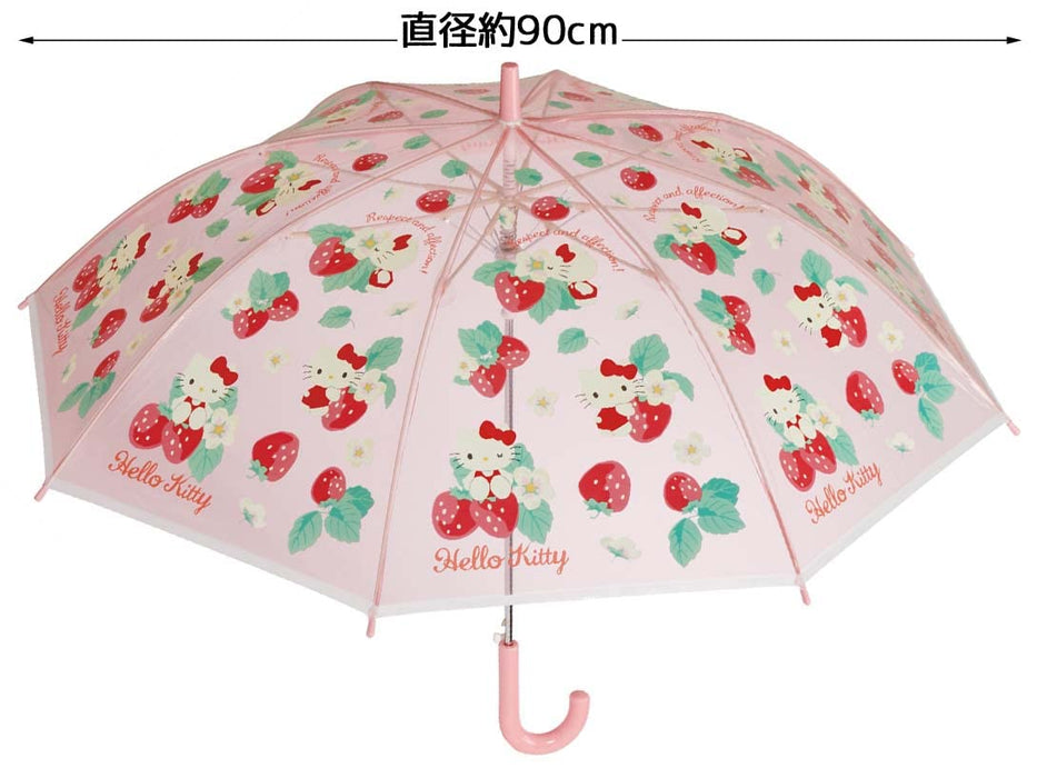 Skater Hello Kitty Flower Language Umbrella for Girls 9-10 One-Touch Jump 8-Rib 55cm- Japan Figure Store - #1 Bring To You The Best Japanese Goods