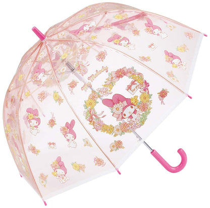Skater My Melody Dome-Shaped Umbrella for Girls Age 9-10 55cm Vinyl 8-Rib One-Touch Open- Japan Figure Store - #1 Bring To You The Best Japanese Goods