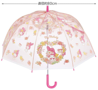 Skater My Melody Dome-Shaped Umbrella for Girls Age 9-10 55cm Vinyl 8-Rib One-Touch Open- Japan Figure Store - #1 Bring To You The Best Japanese Goods