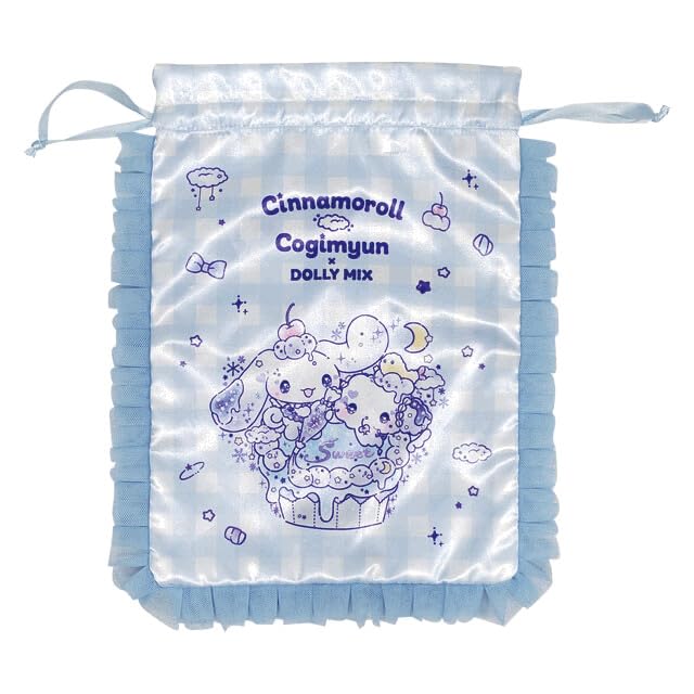 Watanabe Cinnamoroll Kogimyun Dolly Mix Ruffle Drawstring Bag Blue