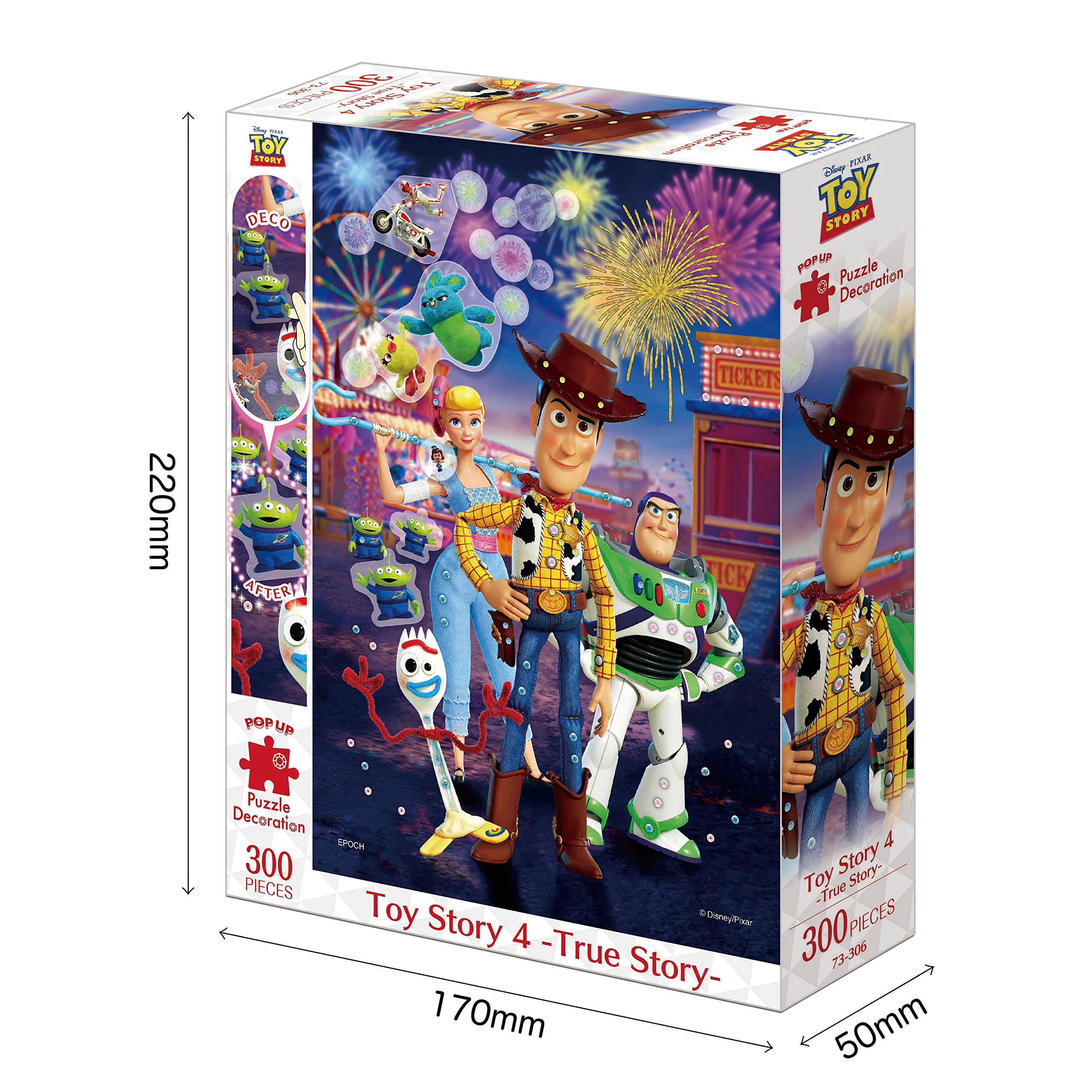 Epoch 300 Piece Toy Story 4 Jigsaw Puzzle 26x38cm Pop-Up Decoration