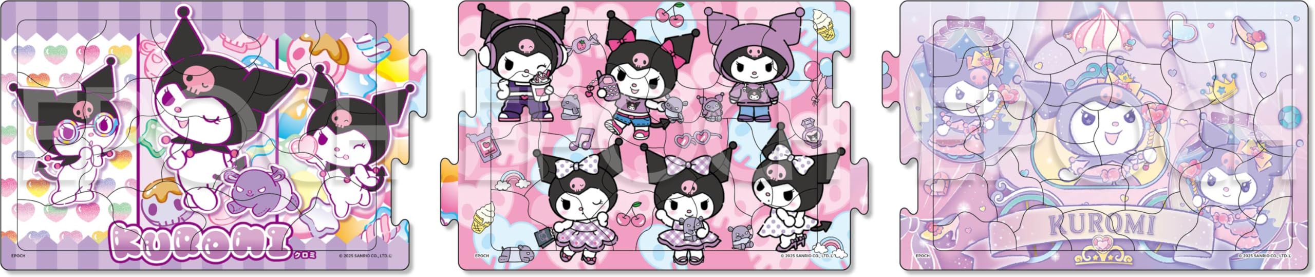 Epoch Apollo's Step 3-Puzzle Set 18/24/32 Pieces for Kids Ages 5+ - Sanrio Kuromi