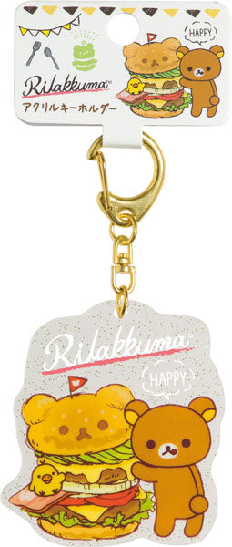 San-X Rilakkuma Deli Hamburger Acrylic Key Chain Ay28901- Japan Figure Store - #1 Bring To You The Best Japanese Goods