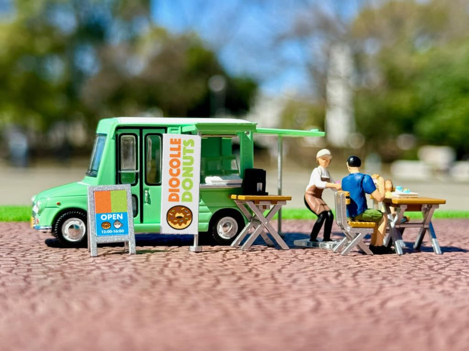 Tomytec 1/64 Scale Donut Shop Set with Die-Cast Car and Figures- Japan Figure Store - #1 Bring To You The Best Japanese Goods