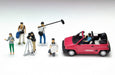 Tomytec Geocolle 1/64 Car Snap 11A TV Crew with Honda City Cabriolet Set
