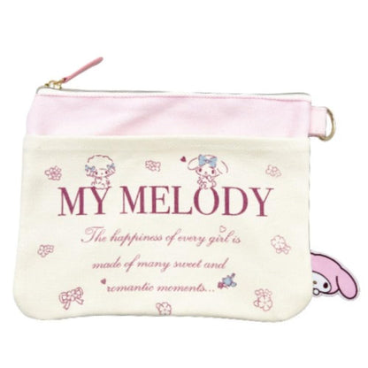 San-X My Melody Canvas Flat Pouch 64201877 by Hatakeyamashoji- Japan Figure Store - #1 Bring To You The Best Japanese Goods