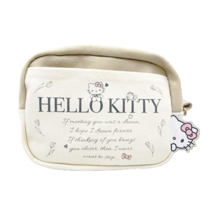 San-X Hatayama Shoji Hello Kitty Canvas Pouch H10xW15xD7cm- Japan Figure Store - #1 Bring To You The Best Japanese Goods