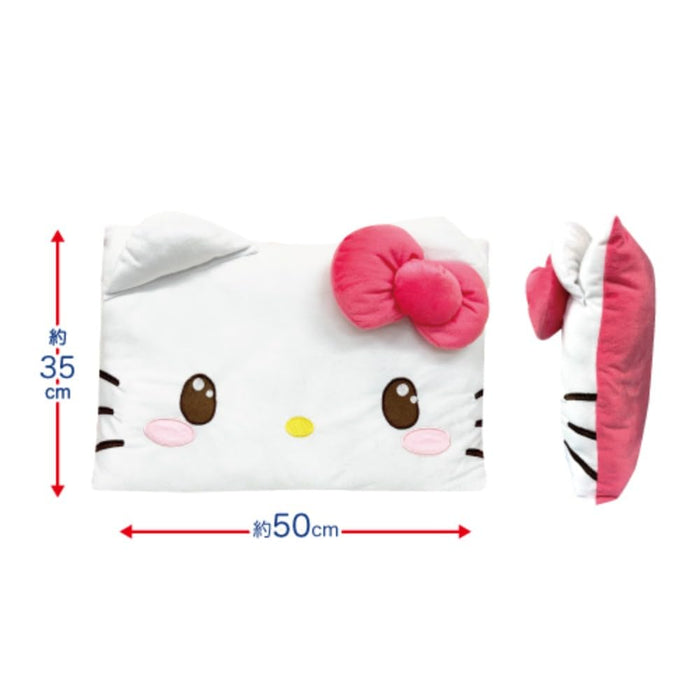 San-X Kirakawa Hello Kitty Face Square Cushion 35x50x10cm - 34201638- Japan Figure Store - #1 Bring To You The Best Japanese Goods
