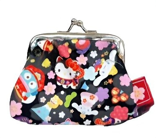 San-X Hatayama Shoji Mini Purse Pouch Black with Sanrio Characters 6.5x9x1.5cm- Japan Figure Store - #1 Bring To You The Best Japanese Goods