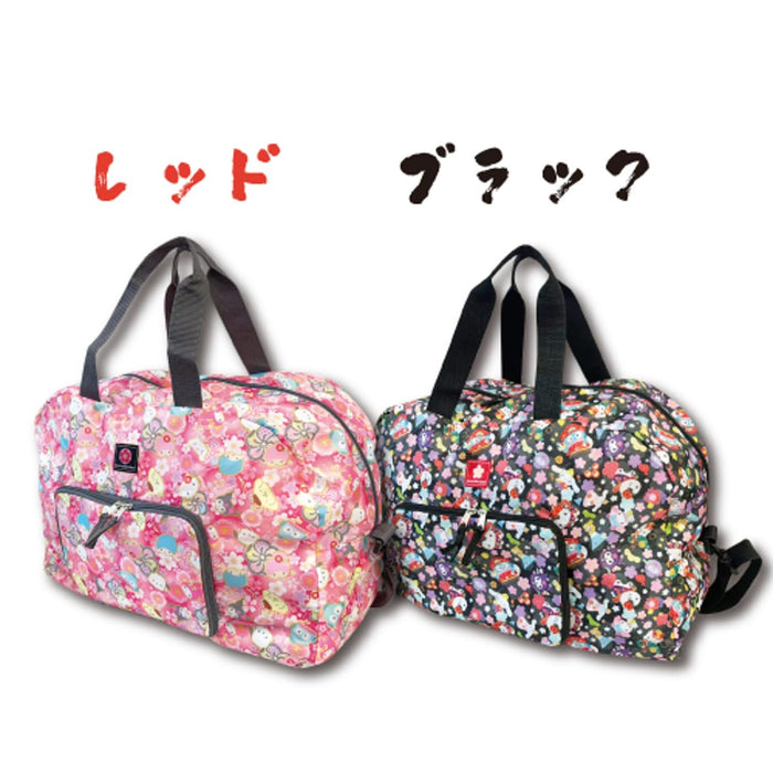 San-X Japanese Pattern Sanrio Characters Folding Boston Bag Black H34xW50xD24Cm- Japan Figure Store - #1 Bring To You The Best Japanese Goods