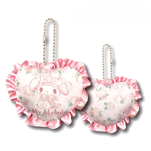 San-X Sanrio My Melody Heart Mascot Frill Plush H8.5xW10xD3cm- Japan Figure Store - #1 Bring To You The Best Japanese Goods