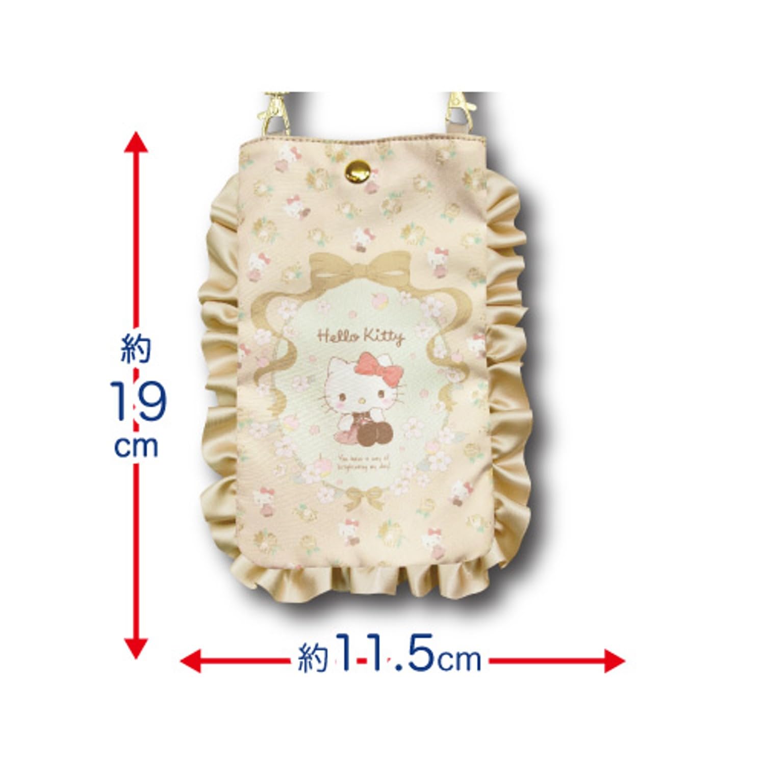 San-X Hello Kitty Shoulder Pochette Frill H19 X W11.5 X D2Cm Red- Japan Figure Store - #1 Bring To You The Best Japanese Goods