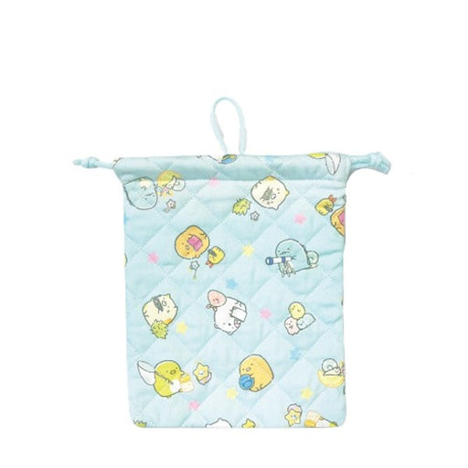 San-X Sumikko Gurashi Quilted Drawstring Pouch 25x20cm- Japan Figure Store - #1 Bring To You The Best Japanese Goods
