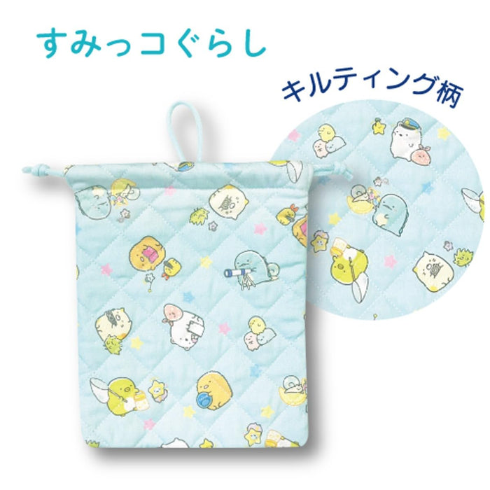San-X Sumikko Gurashi Quilted Drawstring Pouch 25x20cm- Japan Figure Store - #1 Bring To You The Best Japanese Goods