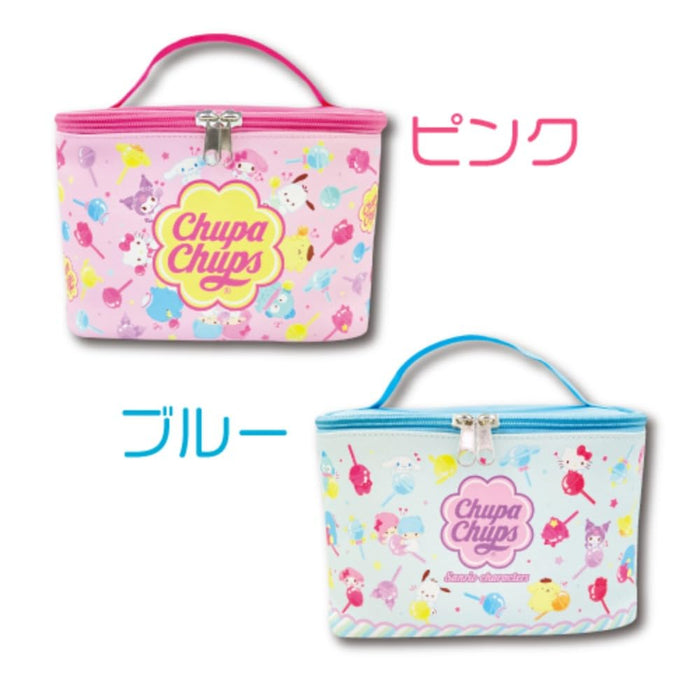 San-X Chupa Chups X Sanrio Pink Vanity Pouch with Mirror H15 x W22 x D15Cm- Japan Figure Store - #1 Bring To You The Best Japanese Goods