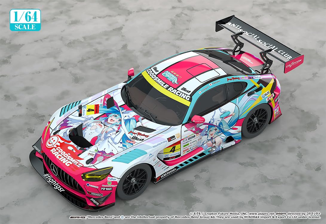 Good Smile Racing Hatsune Miku AMG 2024 Season 1/64 Scale Model Car- Japan Figure Store - #1 Bring To You The Best Japanese Goods