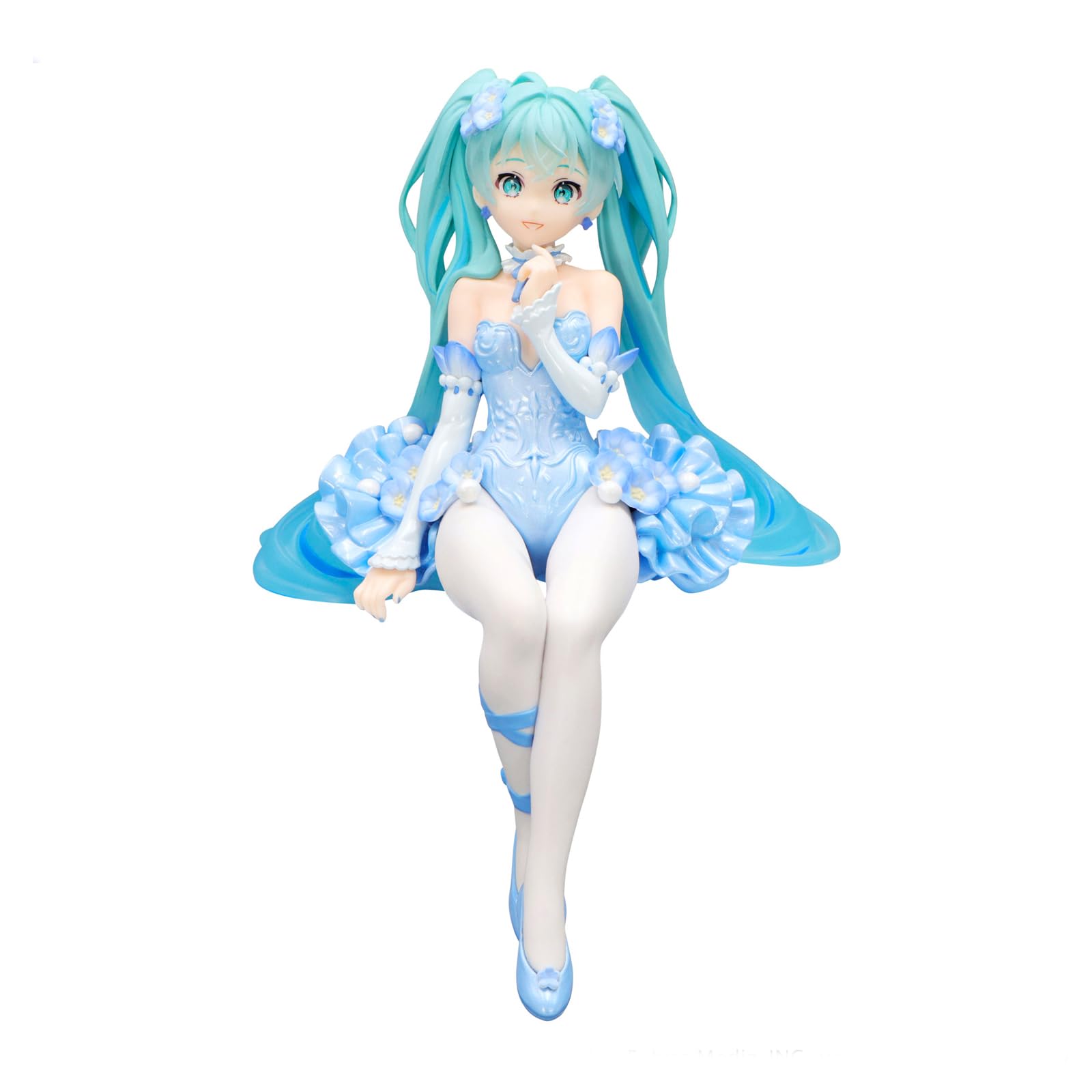 Figurine Furyu Hatsune Miku Noodle Stopper Nemophila, version bleu pâle.