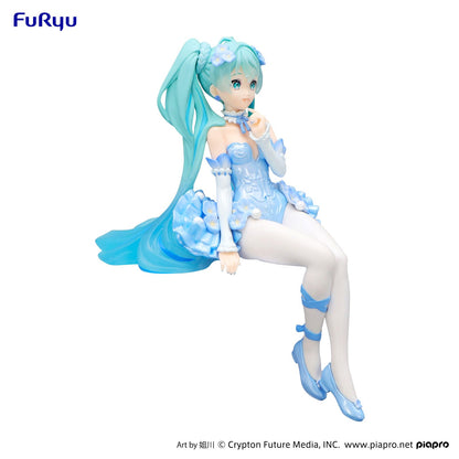 Figurine Furyu Hatsune Miku Noodle Stopper Nemophila, version bleu pâle.