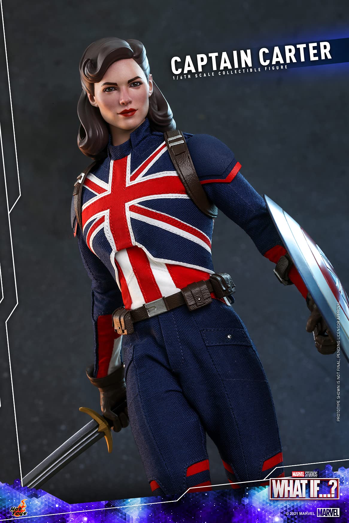 Hot Toys 1/6 Scale Captain Carter Figure 29cm Blue Plastic TV Masterpiece