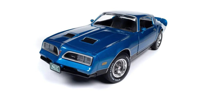 Voiture miniature en métal moulé sous pression Kyosho 1/18 Pontiac Firebird Formula Martinique bleue de 1978