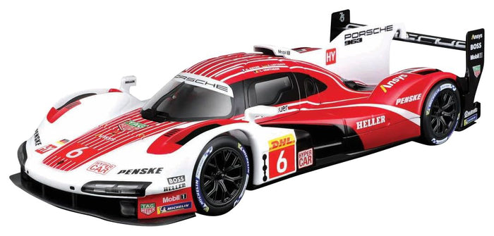 Kyosho Burago 1/43 Porsche 963 2024 No. 6 White Red Model with Clear Case