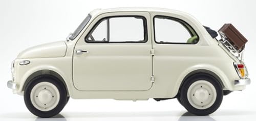 Modèle réduit Kyosho Fiat Nuova 500 ivoire à l'échelle 1/18 avec accessoires Ks08966Wa