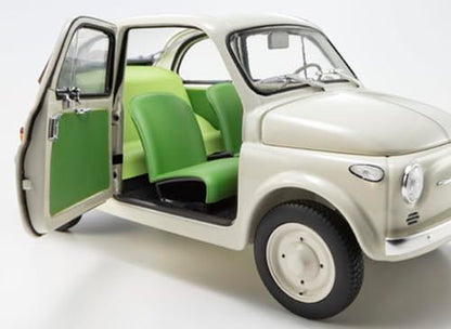 Kyosho 1/18 Scale Fiat Nuova 500 Ivory Model with Accessories Ks08966Wa