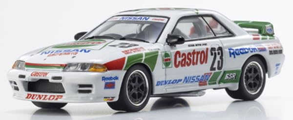 Voiture miniature Kyosho 1/64ème échelle Castrol Skyline GT-R R32 1990 avec éclairage LED