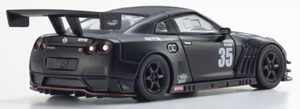 Kyosho 1/64 Nismo R35 GT-R GT3, voiture d'essai, noir mat, en métal moulé sous pression avec lumières LED.