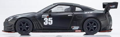 Kyosho 1/64 Nismo R35 GT-R GT3 Test Car Matte Black Diecast with LED Lights