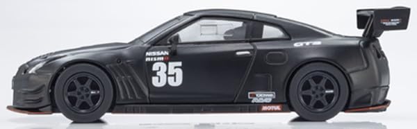 Kyosho 1/64 Nismo R35 GT-R GT3, voiture d'essai, noir mat, en métal moulé sous pression avec lumières LED.
