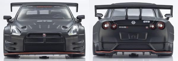 Kyosho 1/64 Nismo R35 GT-R GT3, voiture d'essai, noir mat, en métal moulé sous pression avec lumières LED.