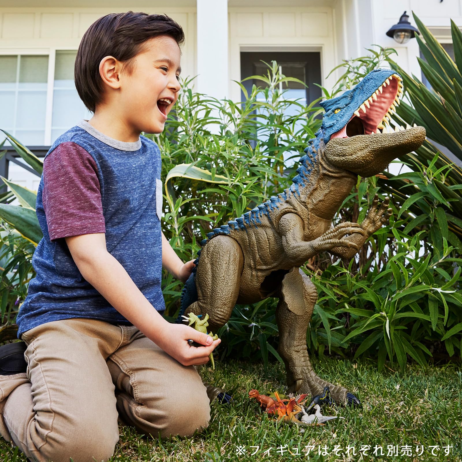 Mattel Jurassic World Allosaurus Figure Toy 100cm for Kids Ages 4+ Blue Brown- Japan Figure Store - #1 Bring To You The Best Japanese Goods
