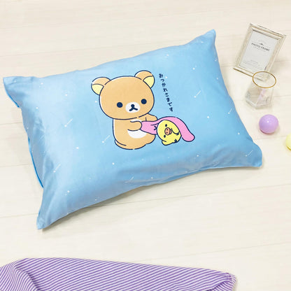 Moripilo San-X Rilakkuma Friends Pillow Cover Blue 43x63cm Soft Cute