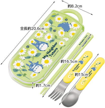 Skater My Neighbor Totoro Durable Utensil Set - Fork Spoon Chopsticks With Carry Case- Japan Figure Store - #1 Bring To You The Best Japanese Goods