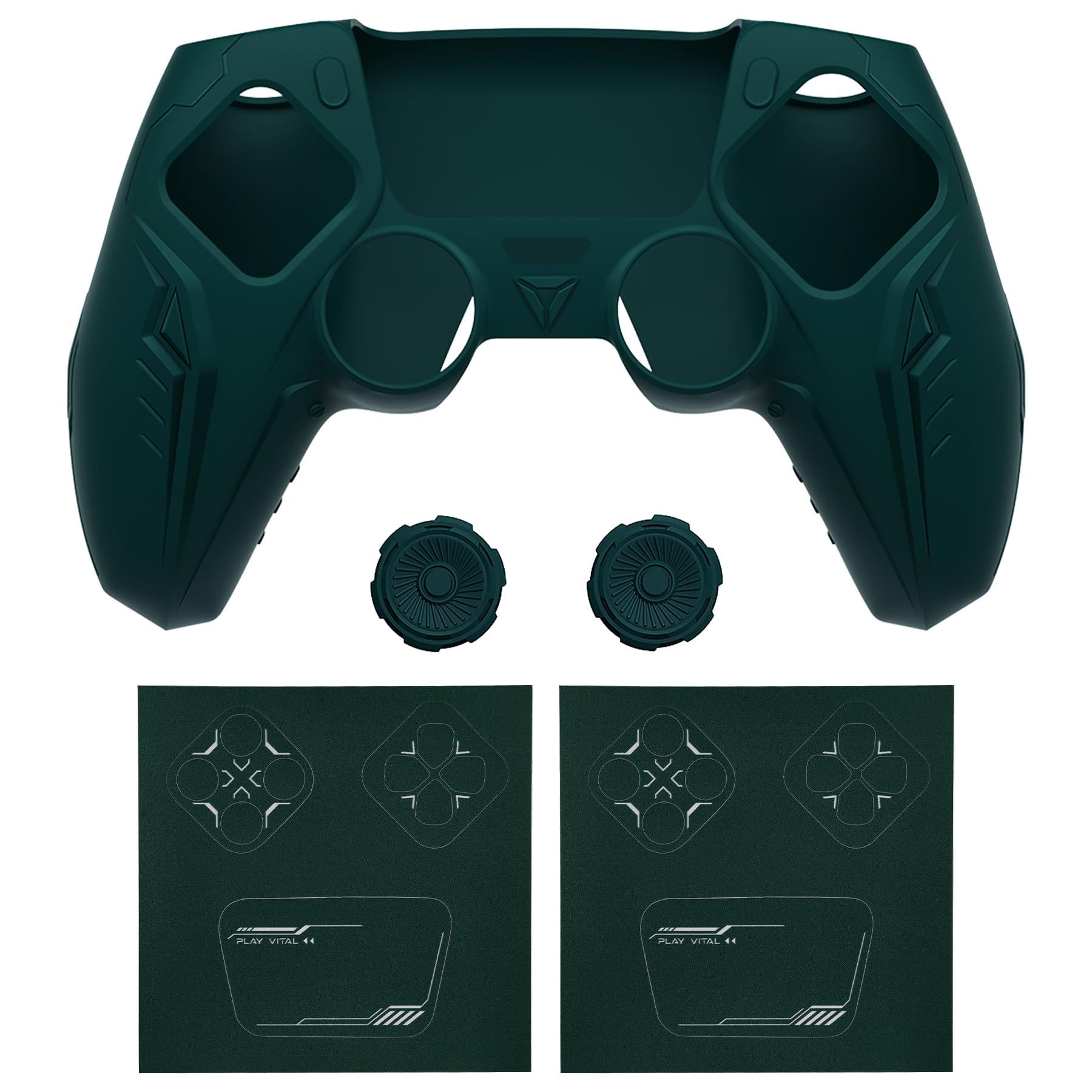 Playvital Dark Green Ps5 Controller Grip Cover Premium Silicone Cyber Mecha- Japan Figure Store - #1 Bring To You The Best Japanese Goods