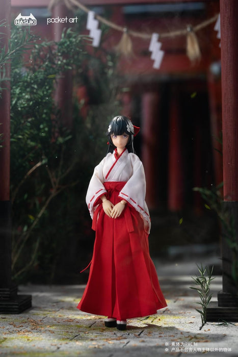 Hasuki Pocket Art Pa005 Exorcism Shrine Maiden Tsubaki Figurine 1/12 Scale- Japan Figure Store - #1 Bring To You The Best Japanese Goods