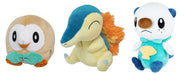 Sanei Boeki Pokémon All Star Rowlet Cyndaquil Oshawott Plush Toy Set (Small)- Japan Figure Store - #1 Bring To You The Best Japanese Goods