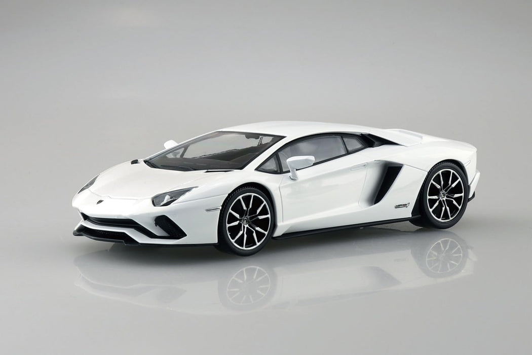 Aoshima Rakupla Snap Kit Lamborghini Aventador S Pearl White Model 07 Pw- Japan Figure Store - #1 Bring To You The Best Japanese Goods