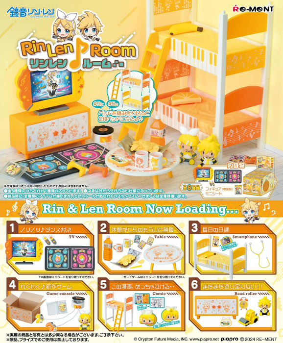 Re-Ment Série Hatsune Miku Rin Len Chambre PVC ABS Boîte 125x70x70mm