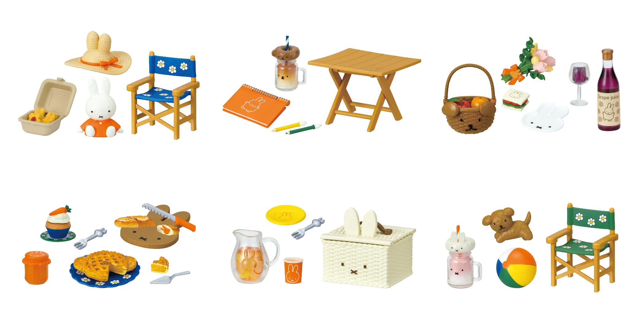 Boîte de pique-nique Re-Ment Miffy, dimensions approximatives : H120 L145 P155 mm, matériaux durables : ATBC, PVC, ABS.