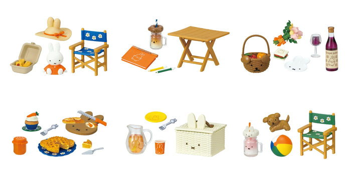 Boîte de pique-nique Re-Ment Miffy, dimensions approximatives : H120 L145 P155 mm, matériaux durables : ATBC, PVC, ABS.