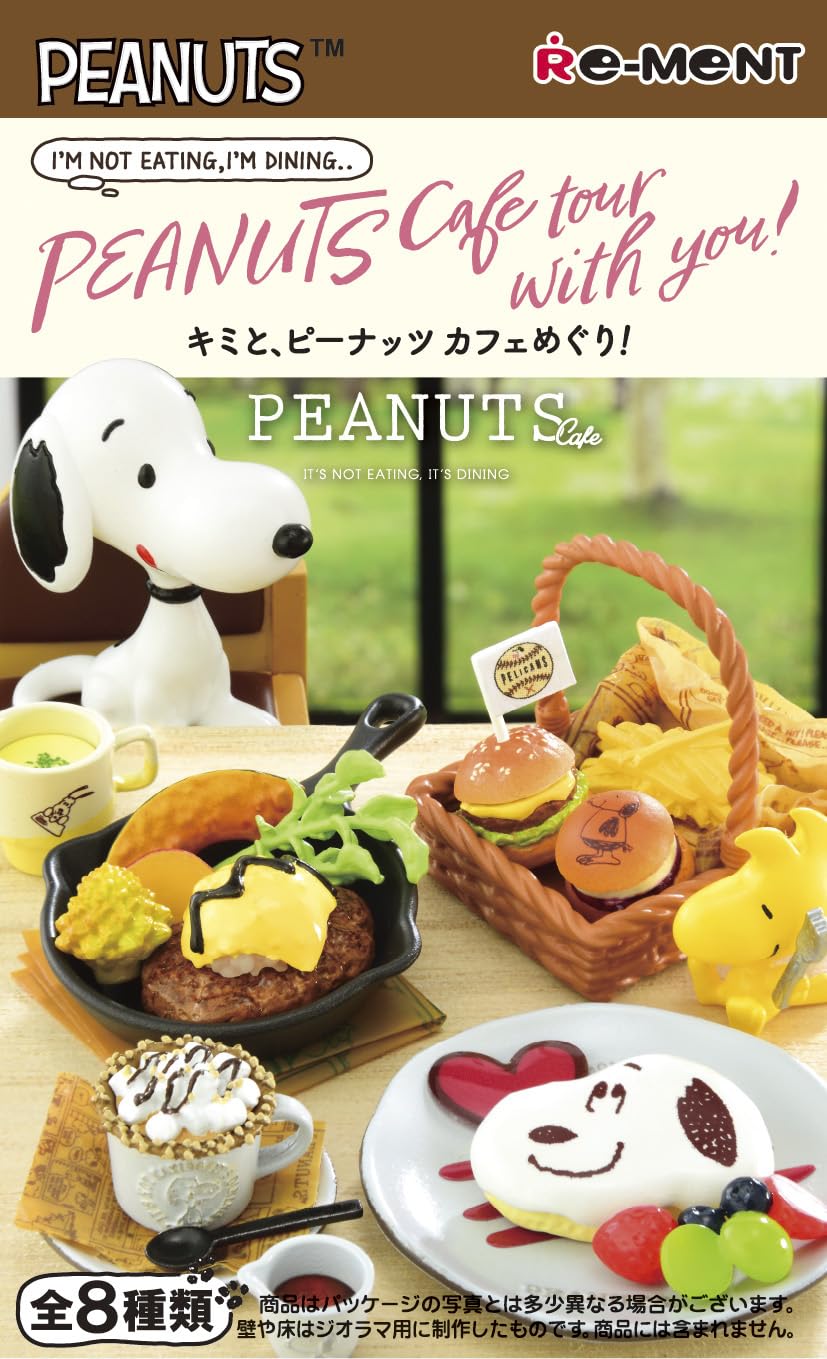 Figurine Re-Ment Peanuts Snoopy Cafe en PVC et ABS, 115 mm x 70 mm x 60 mm
