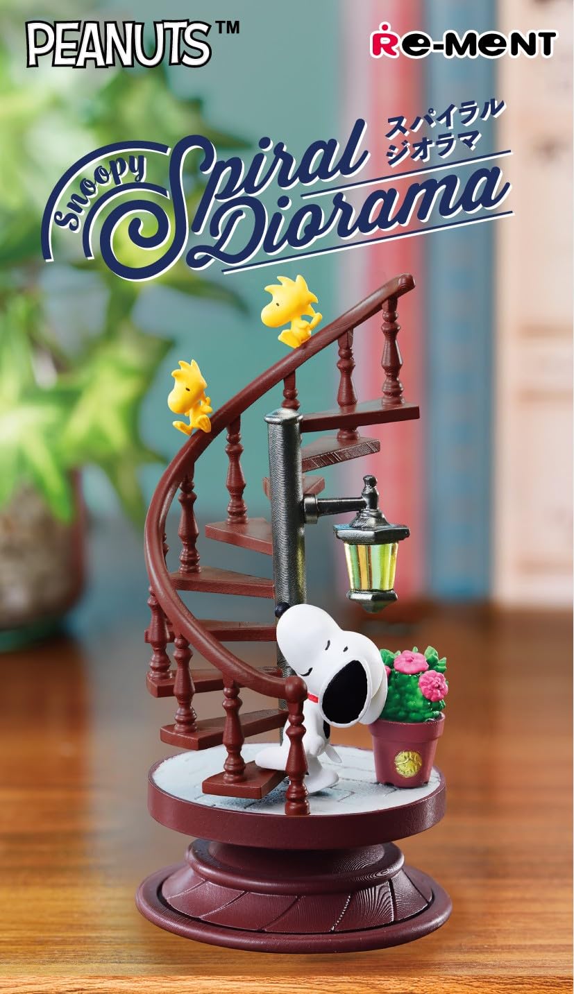 Re-Ment Peanuts Snoopy Spiral Diorama Set 6 pièces PVC ABS H130mm L70mm P70mm