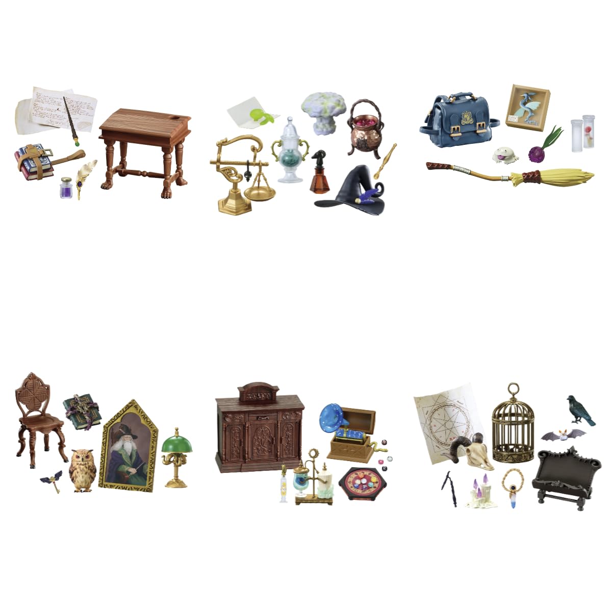 Boîte de la série de mini-figurines Re-Ment Magic School Petit Sample, en PVC et ABS, 115x70x60mm