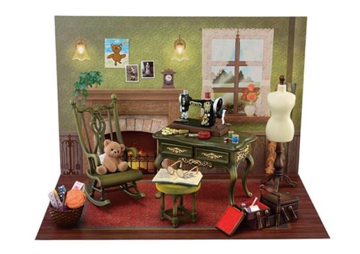 Re-Ment Petit Sample Series Atelier de loisirs créatifs de grand-mère - Mini-ensemble en PVC et ABS - H115xL70xP60mm